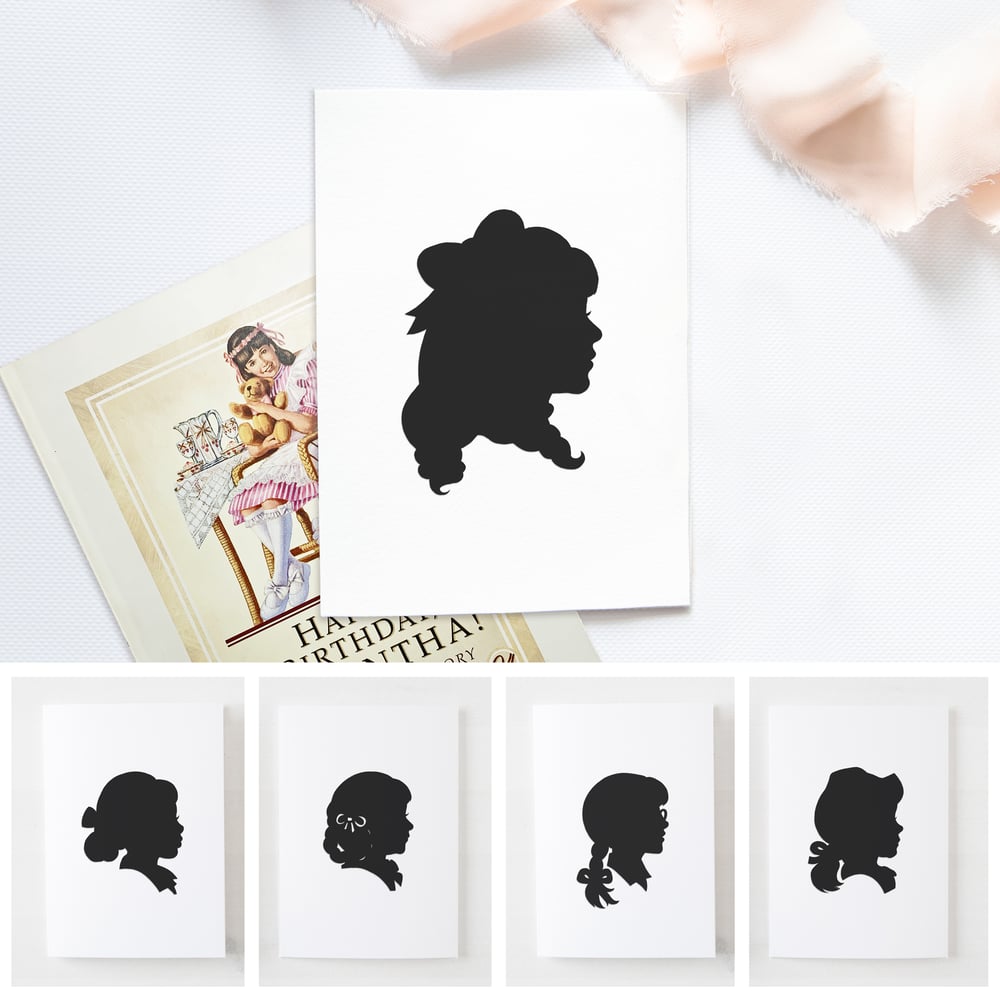 Image of American Girl Inspired Hand-Cut Silhouette {5x7" size} 1990’s Nostalgic Art • Pleasant Company