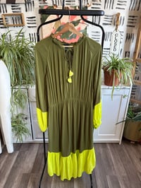 Image 1 of Olive /neon dress