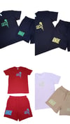 ( Black & Green ) , ( Black & Yellow ) , ( Red & Sky Blue ) , ( White & Olive Green) fdn short set 