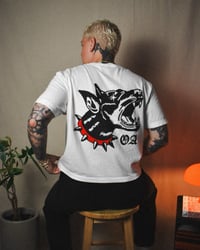 Image 3 of Women's Cropped Offseason Doberman Shirt (White)