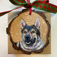 Image 4 of 2024 Custom Pet Portrait Wood Slice Ornament PRE ORDER