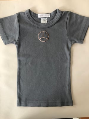 Image of peace bébé  gray blue t-shirt