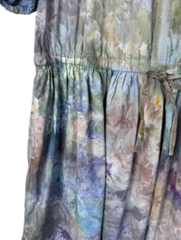 Image 11 of 2X/3X Plus 100% Cotton Eyelet Midi Dress in Muted Earth Tones Ice Dye