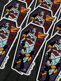 Haunted Holiday Rag Doll- Laminated Sticker