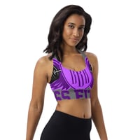 Image 2 of BOSSFITTED Purple and Grey Longline Sports Bra