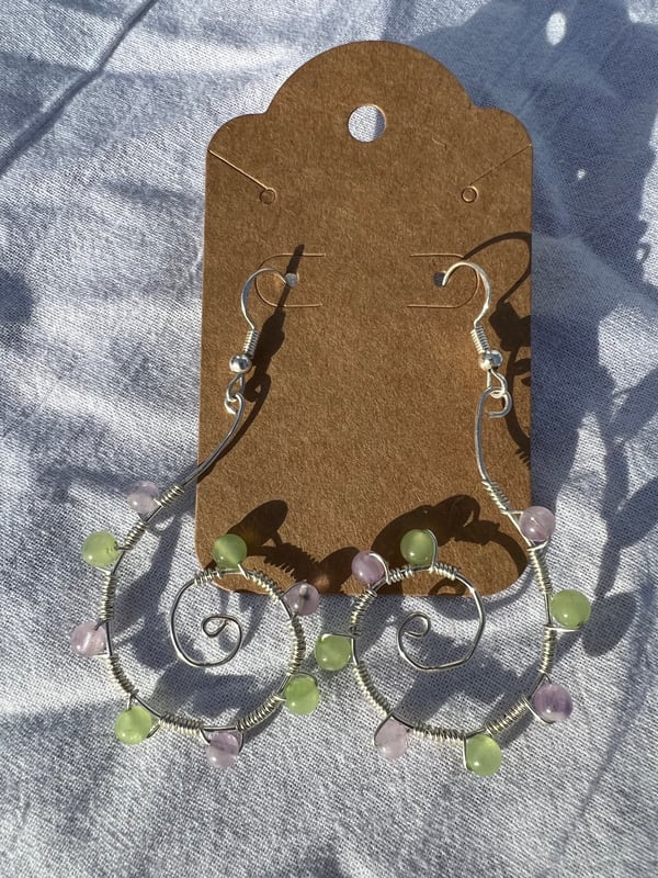 Image of Downward Spiral Earrings 
