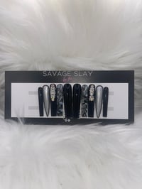 Image 1 of BLACK OMBRÉ HOOP NAILS (MADE TO ORDER)