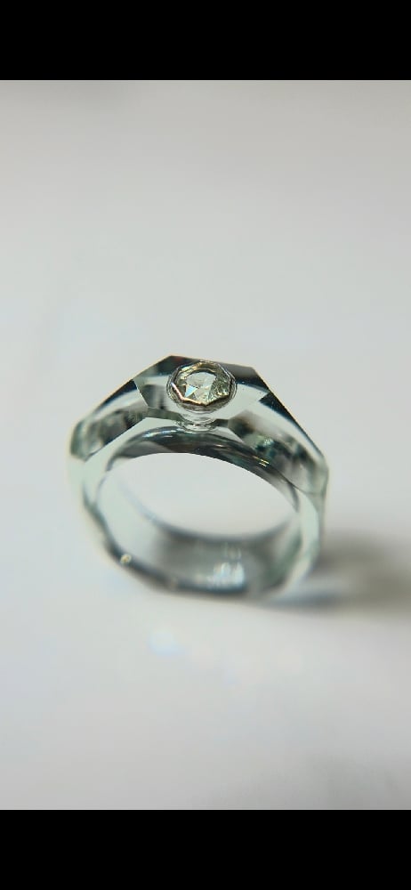 Image of Prasiolite gemstone ring 