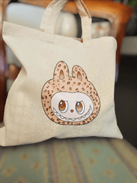 Image 4 of Hand Illustrated Labubu Tote Bags - by Jodi