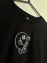Image 2 of Black smiles embroidered tee