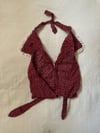70s calico halter top w eyelet