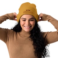 Image 3 of Organic ribbed beanie Brown Logo