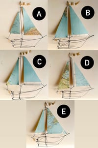 Image 2 of Wire boat & map sculptures
