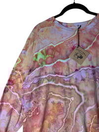 Image 6 of L Unisex Adult Soft Long Sleeve Tee in Warm Geode Ice Dye