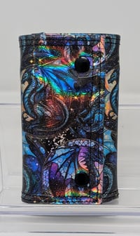 Image 4 of Handmade Holographic Dragon Trifold Wallet - Rainbow Hardware