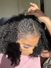 Image 1 of 16 inch KINKY CURLY lace front wig with CURLY EDGES