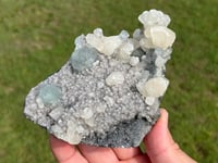 Image 5 of Green Fluorite On Druzy Quartz With UV Dog Tooth Calcite #2225