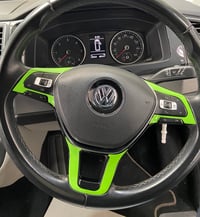 Image 2 of X3 Vw Golf mk7/ caddy/ t6 /polo steering wheel trim decal stickers 