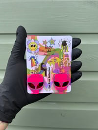 Pink Alien Earrings
