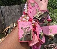 Image 1 of Pink & Camo Butterfly Stack Bracelets