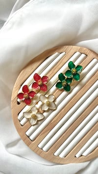 Image 1 of Hibiscus Flower Stud Earrings 