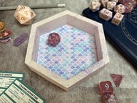 Image 3 of Purple and White Mermaid Hexagon Dice Tray