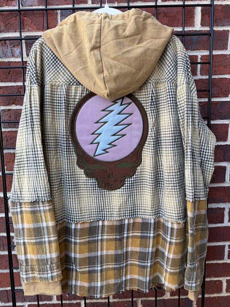Image of Size MD oversized long flannel