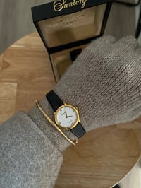 Image 2 of RARE Vintage Genuine Leather Round Dial Watch - New in Box with Tag 🏷️ 