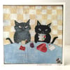 Small square art print-Love cats 