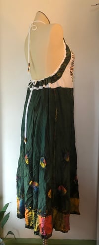 Image 4 of Upcycled “Leave it Better” t-shirt halter hippie dress