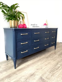 Image 2 of Stag Chateau Captain Chest of Drawers / Sideboard / TV Cabinet in Navy Blue