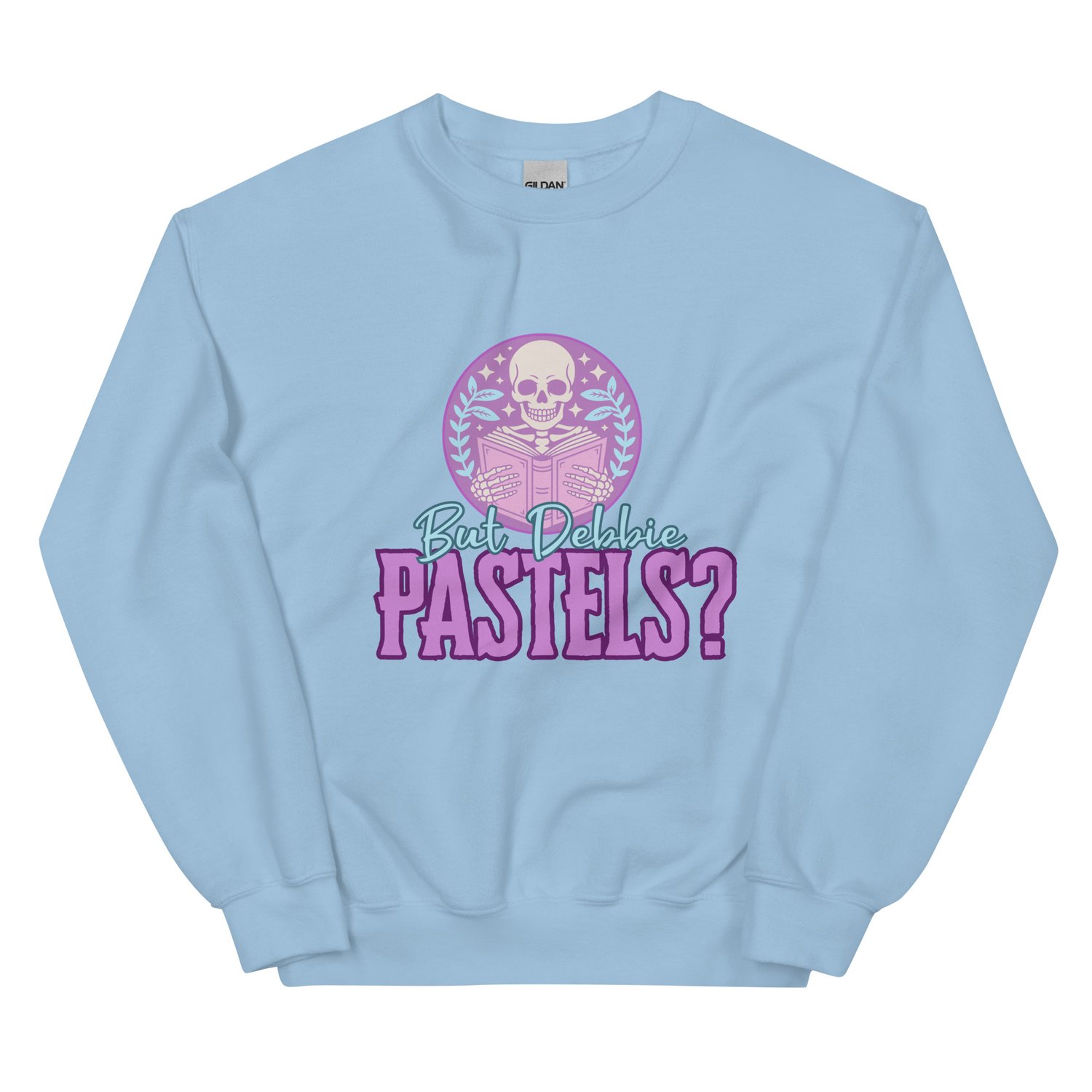 Image of Pastels skeleton reading Unisex Sweatshirt