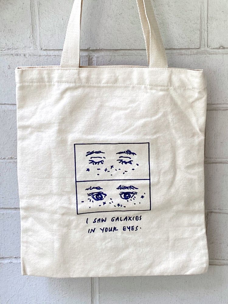 Image of Galaxies in Your Eyes Embroidered Tote Bag