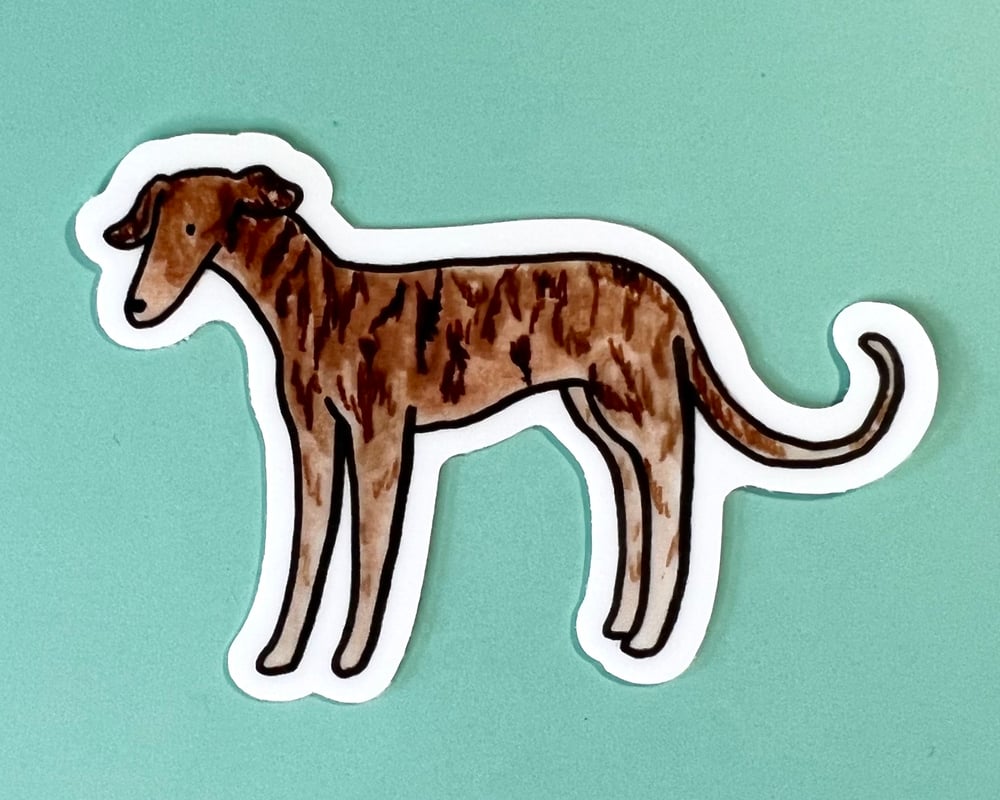 Image of Brindle greyhound vinyl sticker