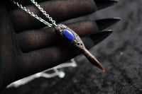 Image 2 of Dead Good Pheasant toe necklace with lapis lazuli stone