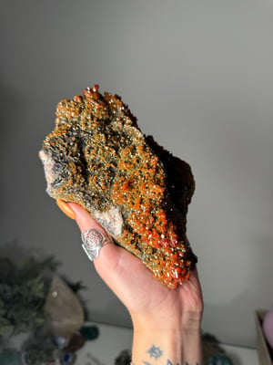 XL SHIMMERY HALLOWEEN ORANGE VANADINITE SPECIMENS FROM MOROCCO