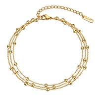 	Multi-Layer Gold Beaded Anklet