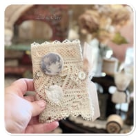 Image 3 of French style sewing zipper purse and needle book seam binding ribbon and lace