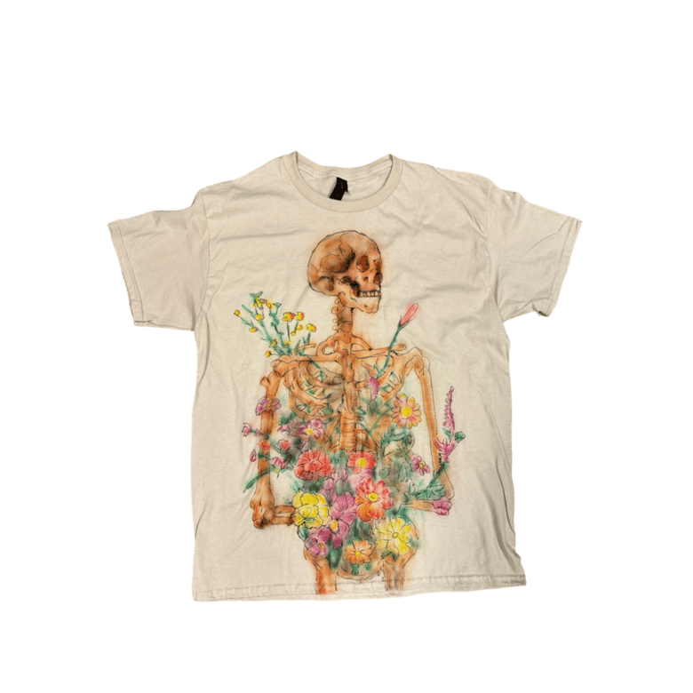 Image of your flowers- size large tan tshirt