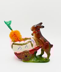 Image 3 of Retro Spring Bunny with Egg Wheelbarrow Tabletop Display