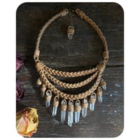 Image 3 of SALE - The Eathelyn Necklace - Clear Quartz and Butter Tan Leather