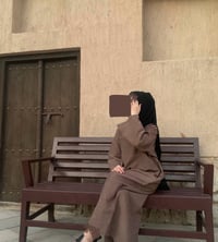 Image 1 of Beige Corduroy Abaya