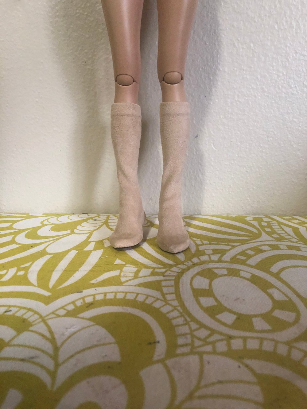 Tan Suede Knee High Boots: Minifee