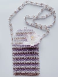 Image 2 of Beaded Lavender Evening Bag  Crossbody Purse 