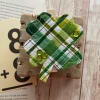 Image 4 of “Clover” Quilted Planner Clip OR Clothes Pin Clip