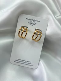 Image 6 of Three layer gold hoops