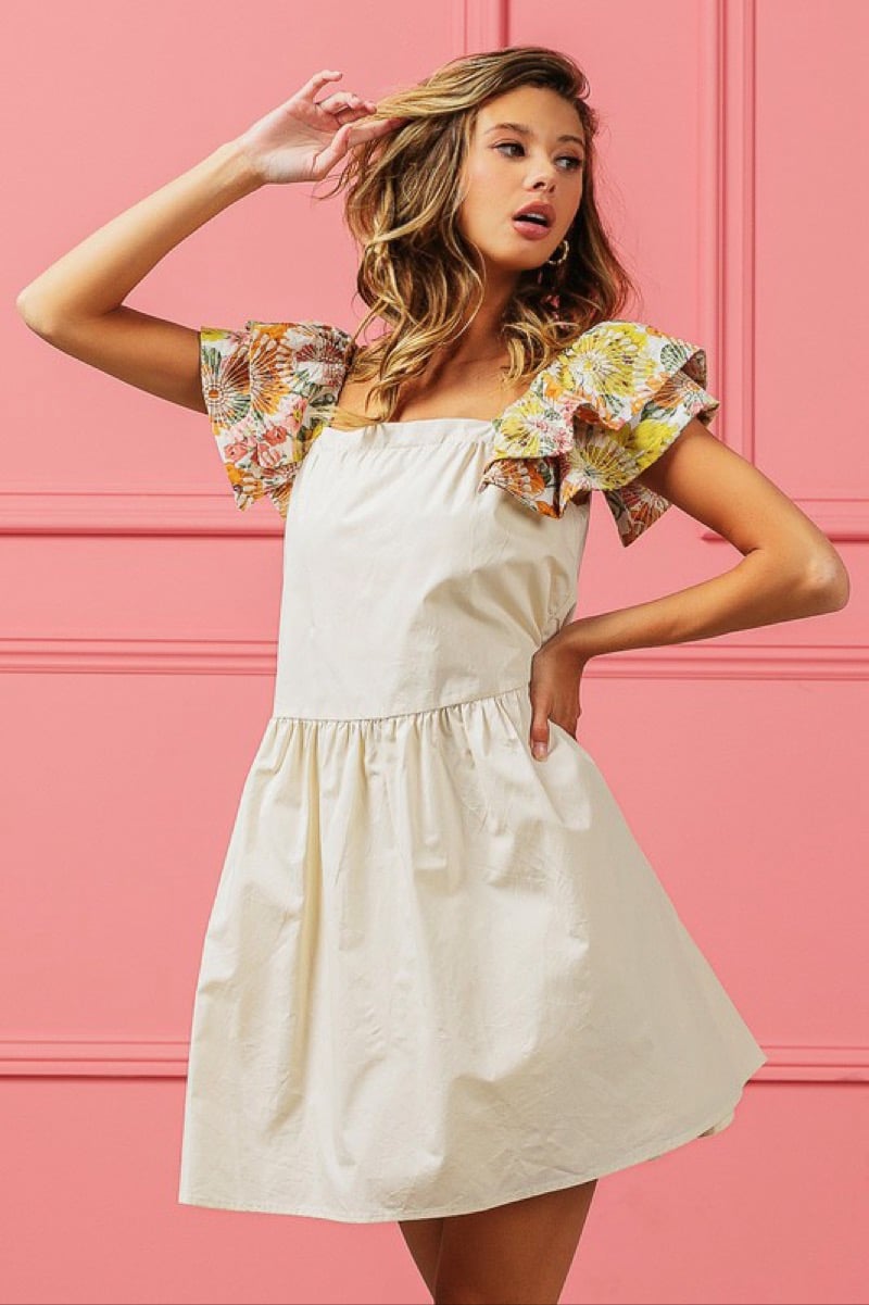 Image of Embroidered Ruffle Dress 