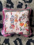 pink Pinup Girl with leopard print Cushion cover Image 4