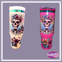 Image 1 of 40 oz Guzzler gold or rainbow inlay with handle