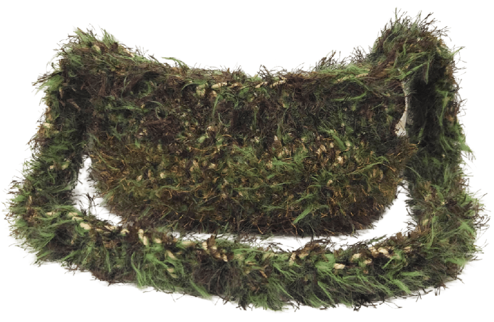 Image of Ghillie 11 - Earth tone fluffy crossbody handbag made from recycled materials